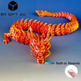 D03 - Gilded Inferno Chinese Dragon - 3D Dragon, Fridge Magnets, Gift for Children, Fun Toy