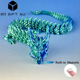 D01 - Celestial Aqua Chinese Dragon - 3D Dragon, Fridge Magnets, Gift for Children, Fun Toy