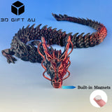 D02 - Obsidian Ember Chinese Dragon - 3D Dragon, Fridge Magnets, Gift for Children, Fun Toy