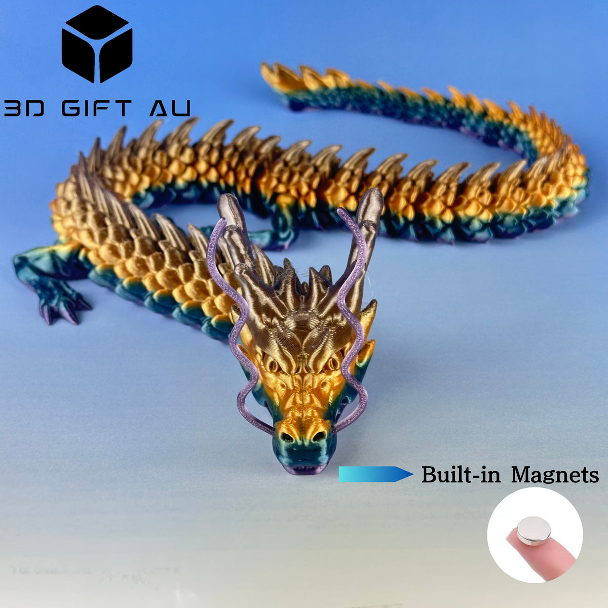 D05 - Aurelian Tide Chinese Dragon - 3D Dragon, Fridge Magnets, Gift for Children, Fun Toy