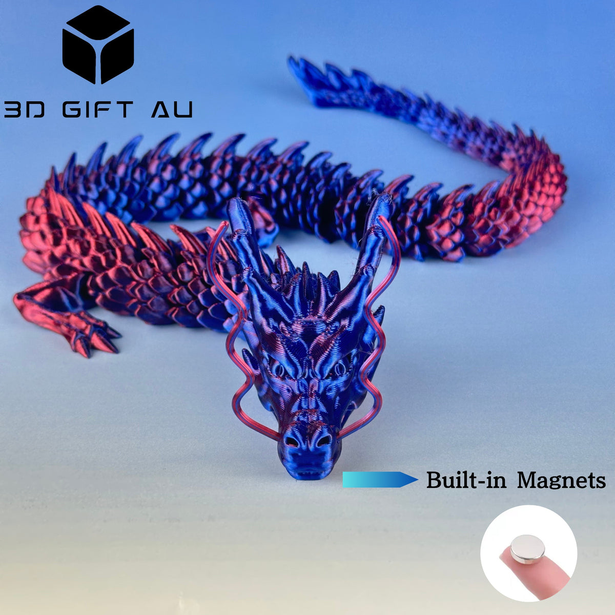 D04 - Nebula Bloom Chinese Dragon - 3D Dragon, Fridge Magnets, Gift for Children, Fun Toy