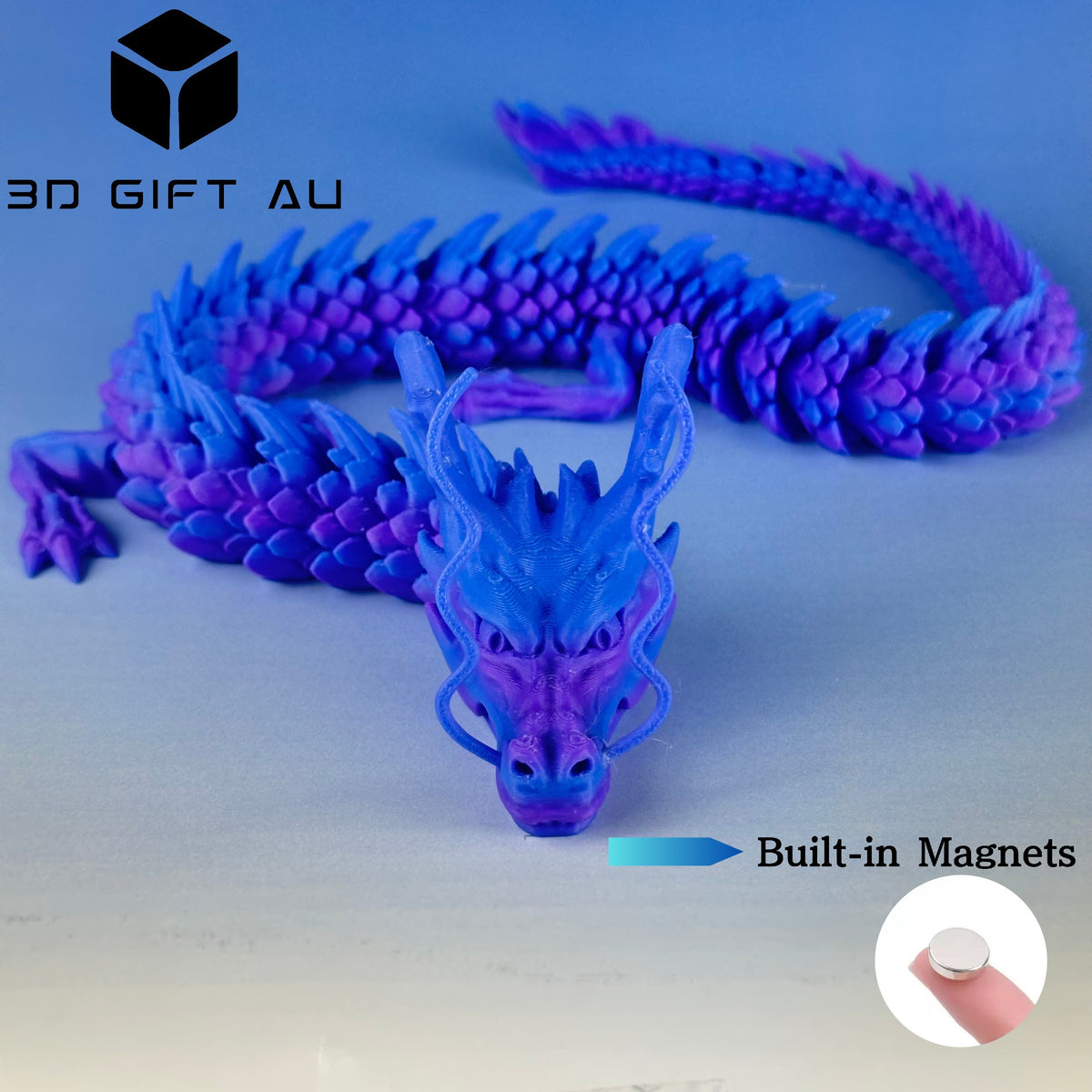 D11 - Twilight Shard Chinese Dragon - 3D Dragon, Fridge Magnets, Gift for Children, Fun Toy