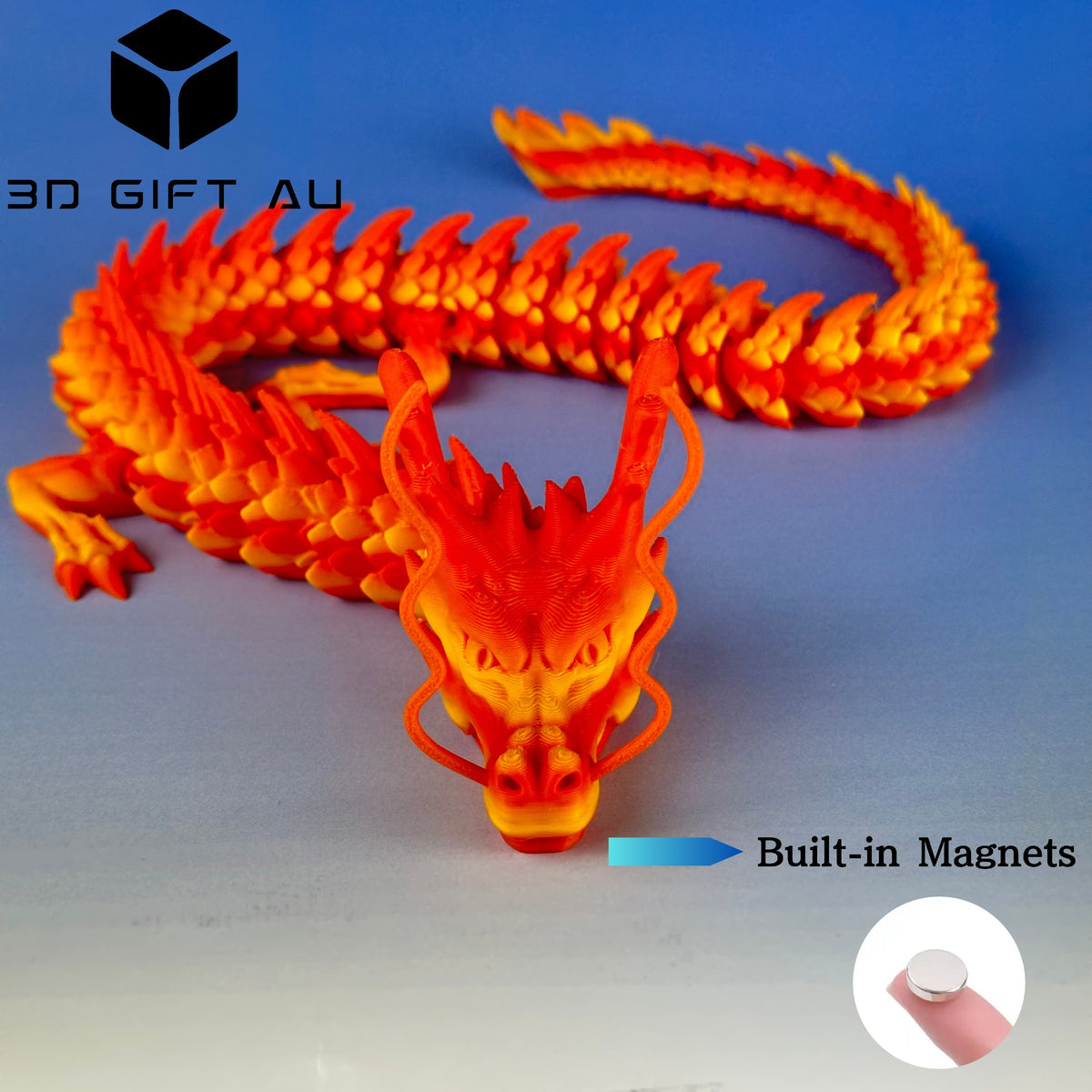 D07 - Horizon Ember Chinese Dragon - 3D Dragon, Fridge Magnets, Gift for Children, Fun Toy