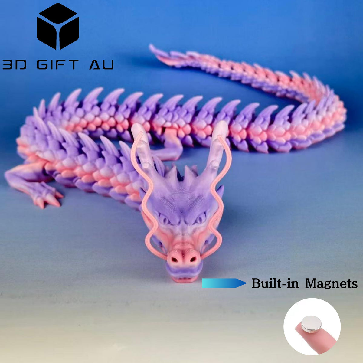 D10 - Frosted Sundae Chinese Dragon - 3D Dragon, Fridge Magnets, Gift for Children, Fun Toy