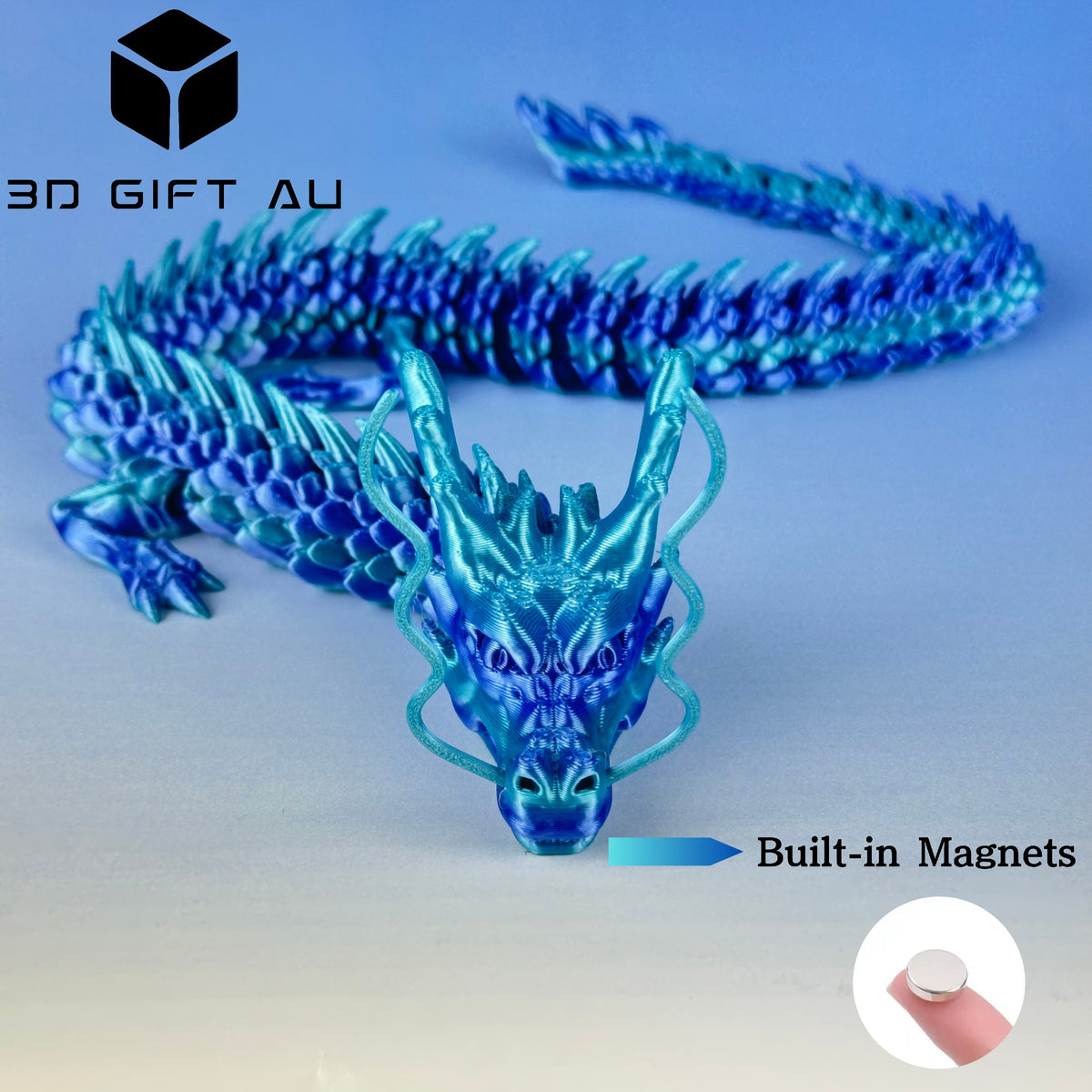 D13 - Luminous Depths Chinese Dragon - 3D Dragon, Fridge Magnets, Gift for Children, Fun Toy