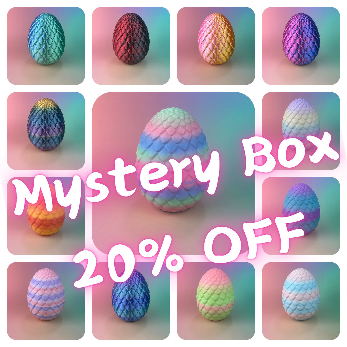 E00 - 3D Dragon Egg Mystery Box, Gift for Children, Fun Toy, Candy Container